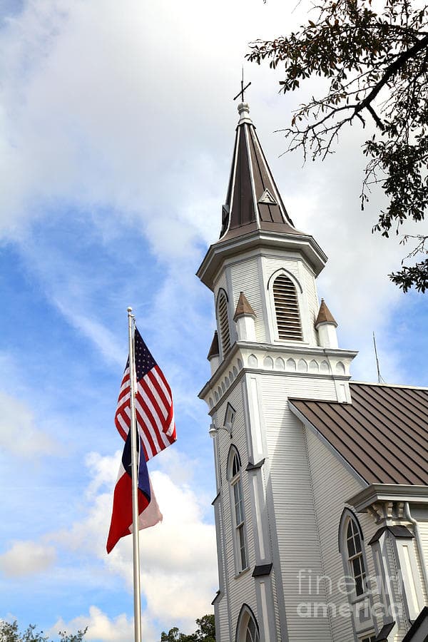 Texas flag inspired graphic representing faith, family, and Texas values